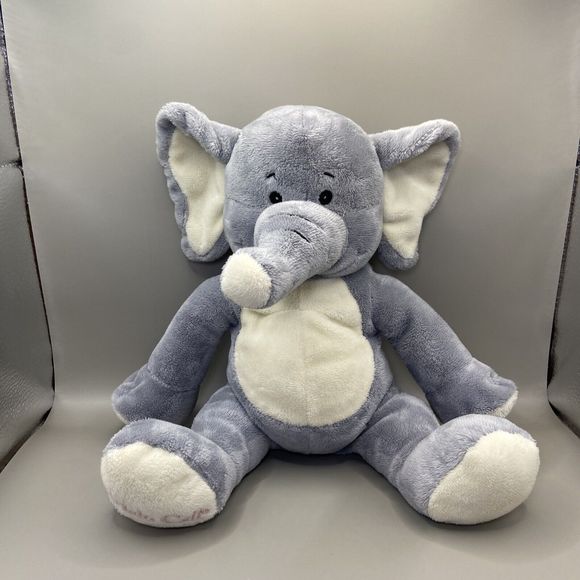 Fiesta Gray Elephant Plush 9 in Tall Sitting "Curtain Call" Embroidered Foot - Picture 1 of 6